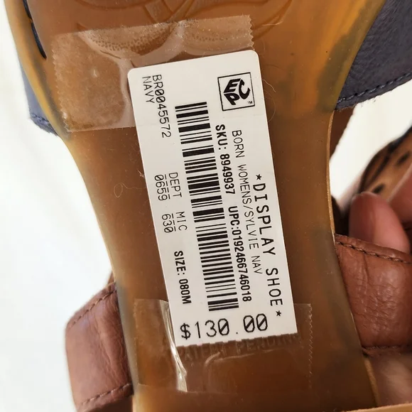 Born Women's Leather Blue Sandals - Picture 11 of 13